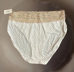 Slip slip Soma abbracciabile super morbido firmato pizzo gamba alta a pois XXL - Foto 1 di 6