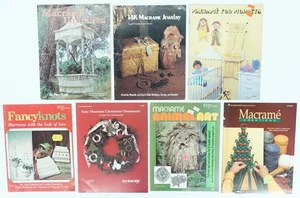 Lot of 7 Vintage 1970s Macrame Weaving Craft Booklet Magazines Assorted - Picture 1 of 23