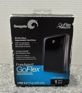 Seagate FreeAgent GoFlex 1TB USB 2 External Hard Drive STAA1000100 New - Afbeelding 1 van 7