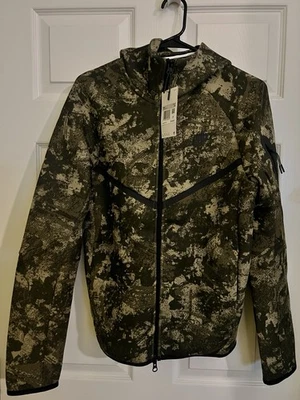 Sudadera con capucha Nike Tech polar camuflada cortavientos cremallera completa para hombre talla pequeña nueva HV5055-276 Foto 1 de 4