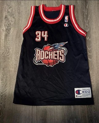Vintage Champion NBA Houston Rockets Hakeem Olajuwon Jersey Youth Size M - Image 1 of 4
