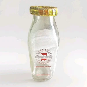 Antiguo "RONNYBROOK" Medio Litro Granja Leche Botella Ancramdale NY Vidrio con Tapa - Imagen 1 de 4