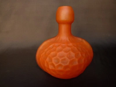 JOLI VASE COLOQUINTE PATE DE VERRE ART DECO ORANGE - Photo 1/4