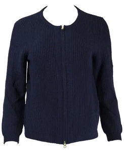 GANT RUGGER Women's Evening Blue Zip Cardiagn 481405 Size S $185 NWT - Picture 1 of 2