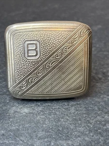 “B” Monogram Vintage Art Deco Silver Plated Belt Buckle By Pioneer - Picture 1 of 8