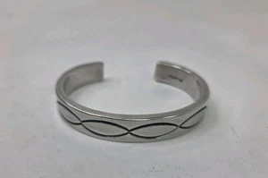 Bracciale Nativi Americani Navajo Argento Sterling Firmato Tahe 5,75" 44g - Foto 1 di 9