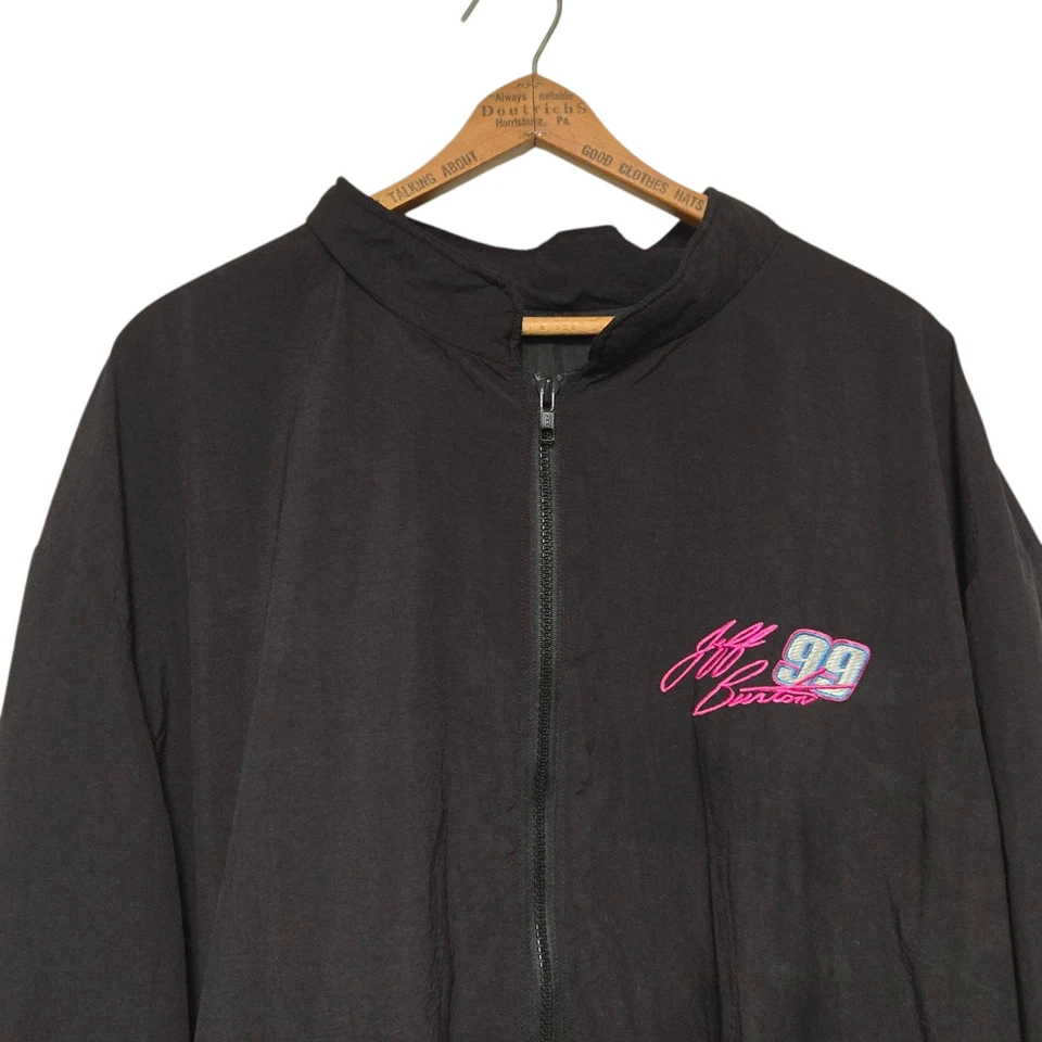 Chaqueta de Colección Jeff Burton Para Hombre XXL Hecha en Estados Unidos Bordada Negra y Rosa  Foto 1 de 4