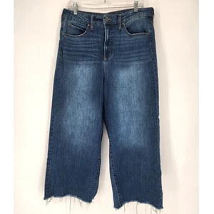 Pantalones de mezclilla recortados de pierna ancha OAT New York dobladillo crudo para mujer 31/12 - Imagen 1 de 8