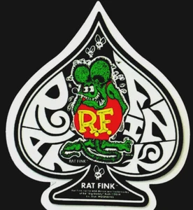 RATTENFINK AUFKLEBER „SPATENFINK“ 2 3/4 X 3 1/4“ GLÄNZEND SEHR COOL. - Bild 1 von 3