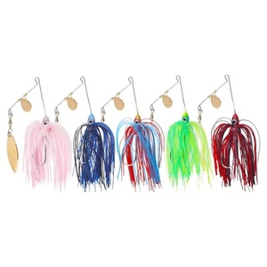 5Pcs Spinner Bait Fishing Lures - Multi Blade Bass Lures - Picture 1 of 7