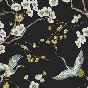 Graham & Brown Kabuki Japan Black Wallpaper  - Picture 1 of 5