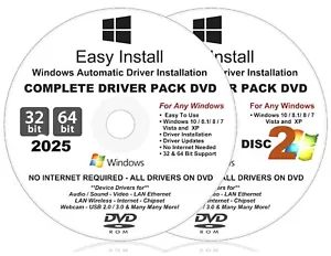 2025 Driver Pack Automatic Driver Installation DVD Win 11 10, 8.1, 8, 7, Vista - Picture 1 of 2