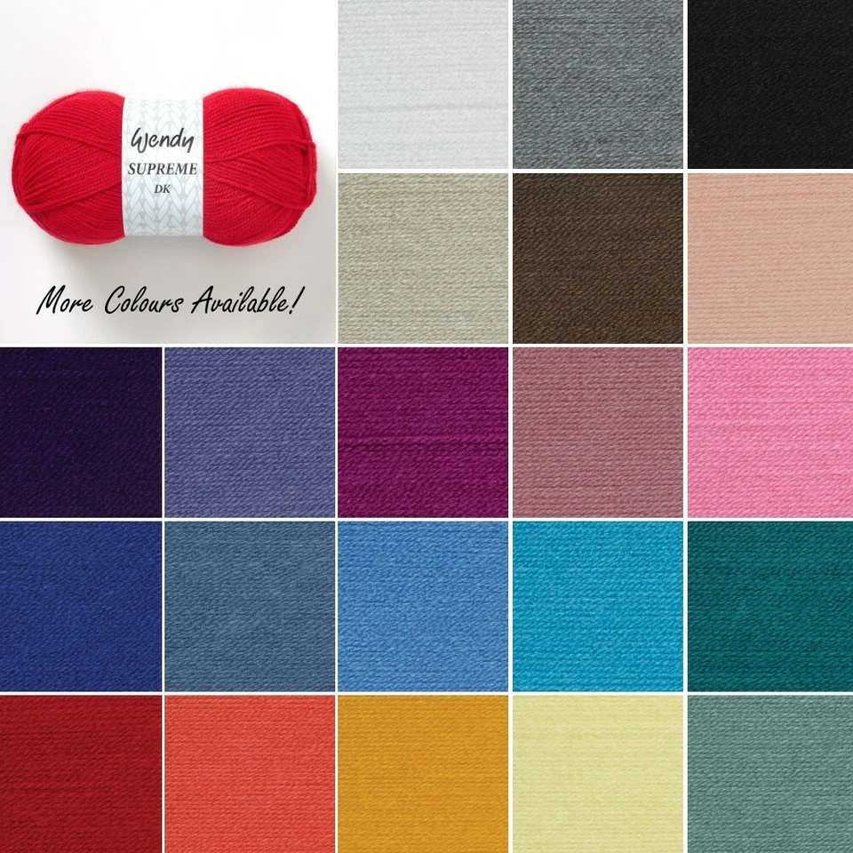 Wendy Supreme DK 100g Double Knitting Yarn Crochet Craft 100% Premium Acrylic