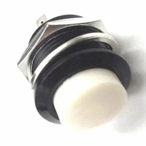 Round Metal Push Button Momentary Switch WHITE ( STK: 14985E) - Picture 1 of 2