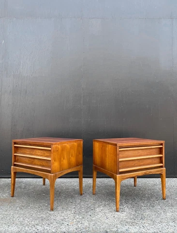 Lane Rhythm Mid Century Modern Nightstands side tables Pair Cover