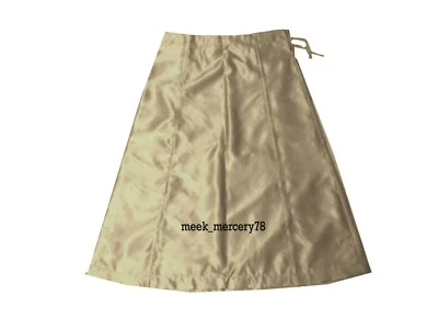 Satin Long Saree innerwear Under skirts Women Wear Petticoat Skirt Plus Size S56 - Image 1 of 4