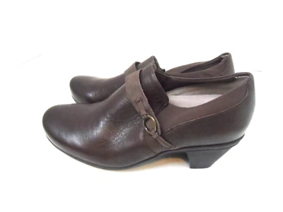 Abeo Raine Brown Leather Slip On Women's Heel Shoes BioSystem - Size 7.5N - Image 1 of 4