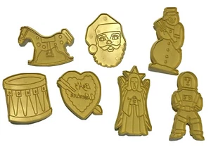 Lote de 7 Stanley Home Products Cortador de Galletas Prensa de Sellos Navidad San Valentín - Imagen 1 de 10