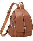 BNWT Altosy Brown Leather Backpack Purse Women Convertible Shoulder Bag Portable