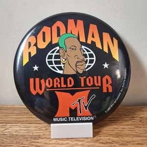 Dennis Rodman 1997 MTV World Tour Large 6" Pinback Button - Picture 1 of 4