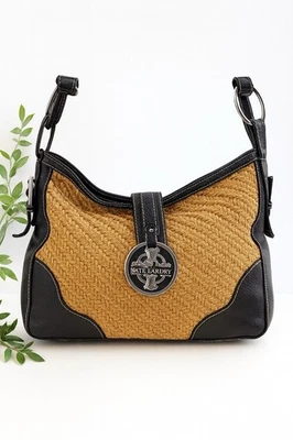 Bolso Hobo Kate Landry de Cuero y Paja, Bolso de Hombro Tejido Foto 1 de 4