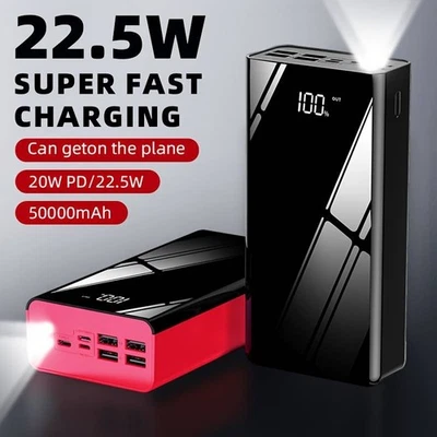 Power Bank 50000mAh Schnellladegerät Externer Batterie Ladegerät Für Alle Handy - Bild 1 von 4