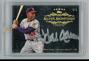 2013 Topps Five Star Hank Aaron Black Parallel Silver Signatures Auto True 1/1 - Picture 1 of 1