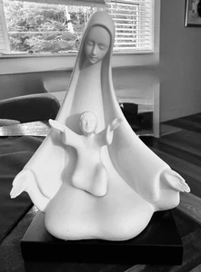 Mary Offering Her Son Francesco Pinton Sculpture Mary and Jesus signed - Picture 1 of 8