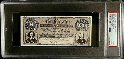 1962 TOPPS CIVIL WAR NEWS ~ CURRENCY $1000 ~ GRADED PSA 9 o/c MINT   - Image 1 of 2