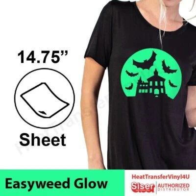 Glow-in-the-Dark Fun: Siser EasyWeed Iron On 15"x12" Sheet Vinyl for T-Shirts