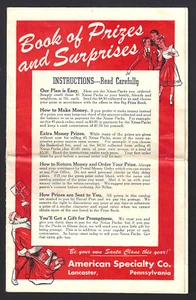 1950's(?) AMERICAN SPECIALTY CO. BOOKLET OF PRIZES AND SURPRISES - RARE ITEM - Picture 1 of 11