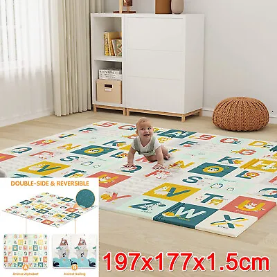 Extra Thick Play Mat 2Sided Baby Kids Crawling Educational Soft Foam Game Carpet • 26.99£