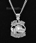 No Limit Records Tank Cubic Zirconia Pendant Gold Plated Cuban Chain Necklace