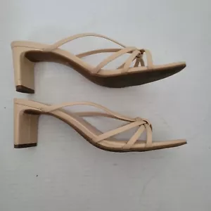BP Women's Beige Strappy Heeled Sandal Sz 7 Party Dressy Casual Girly Wedding - Picture 1 of 5