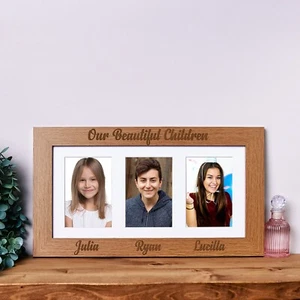 Our Children Personalised Triple picture photo frame 6"x4" B48-15 - Picture 1 of 1