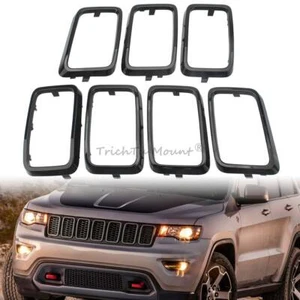 Juego de 7 molduras de anillo insertado de parrilla delantera para Jeep Grand Cherokee 2017-2021 - Imagen 1 de 22