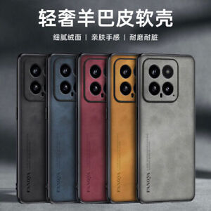 For Xiaomi 14/14 Pro Luxury Business Retro Leather Soft Rubber Slim Case Cover