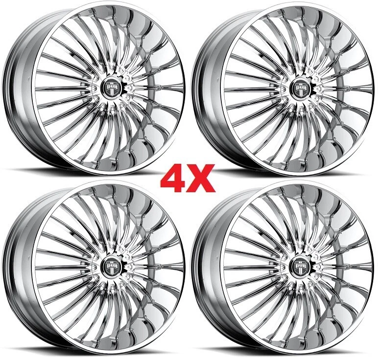 26 CHROME DUB WHEELS RIMS SUAVE FITS CADILLAC ESCALADE ESV EXT MULTI SPOKES DEEP Foto 1 de 4