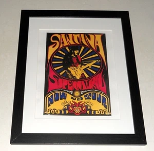 Framed Carlos Santana Now on Tour Handbill Psychedelic Print 14" by 17" - Picture 1 of 3