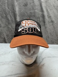 Vintage Cracker Barrel 500 Hat Atlanta Motor Speedway NASCAR Black Strapback Y2K - Picture 1 of 12
