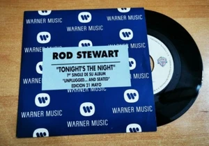 ROD STEWART Tonight's the night MTV 7" SPANISH PROMO SINGLE VINYL UNIQUE COVER - Picture 1 of 2