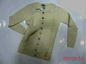MAGLIA CARDIGAN MAGLIONE DONNA FERRANTE M43211 BIANCO PANNA NUOVO AI - Picture 1 of 1