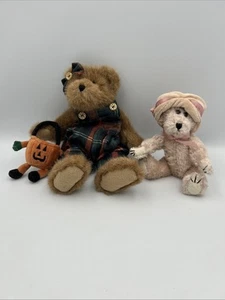 VTG Boyd’s Bears LOT Plaid Overalls Halloween Patsie Punkley Jack-o-Lantern &Mom - Picture 1 of 13