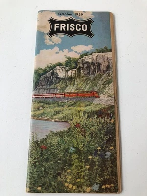 Tabla de tiempo del tren ferroviario Frisco octubre 1959 Foto 1 de 4