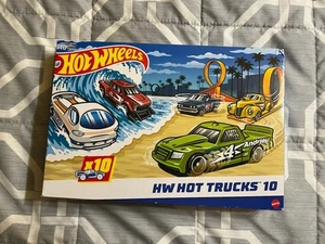 Hot Wheels Toy Trucks 10-Pack, Set of 10 Die-Cast 1:64 Scale Utility, Racing & O - Picture 1 of 3