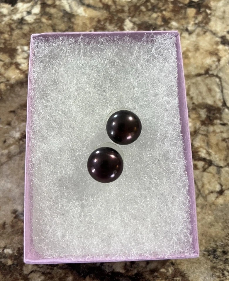 Brincos de pérola roxa de água doce - Imagem 1 de 1