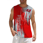 Tampa Bay Buccaneers Men's Lace Up Tank Top Sleeveless V-Neck T Shirts Beach Tee