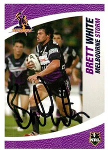 Signed 2008 Melbourne Storm NRL Daily Telegraph Centenary Card - Brett White - Picture 1 of 3