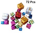 72pcs Gift Box Christmas Ornaments 2.5-5cm Mini Foil Decoration Assorted Colors