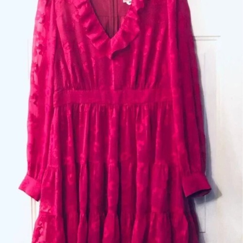 Mini abito svasato Kate Spade rosa seta floreale volant San Valentino taglia 6